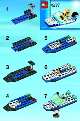 Instrucciones de Construcción - LEGO - 30017 - Police Boat: Page 1