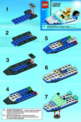 Instrucciones de Construcción - LEGO - 30017 - Police Boat: Page 1