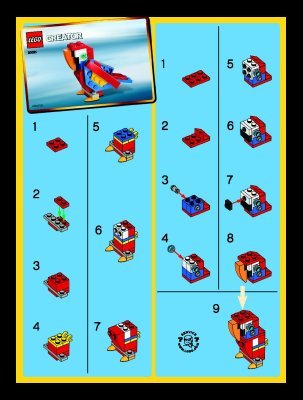 Instrucciones de Construcción - LEGO - 30021 - Parrot: Page 1