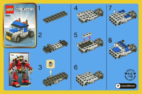 Instrucciones de Construcción - LEGO - 30024 - Blue Truck: Page 1