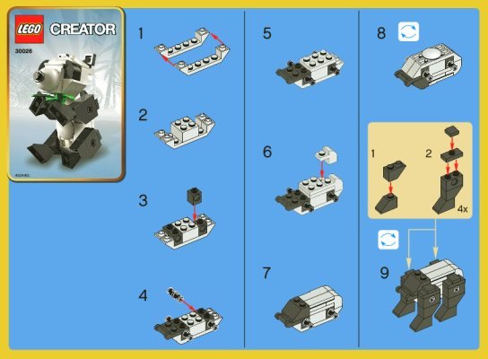 Instrucciones de Construcción - LEGO - 30026 - Panda: Page 1