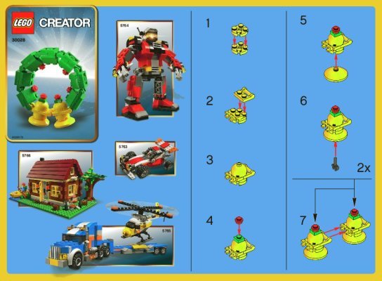 Instrucciones de Construcción - LEGO - 30028 - Wreath: Page 1