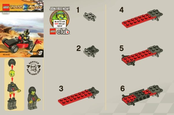 Instrucciones de Construcción - LEGO - 30032 - World Race Buggy: Page 1