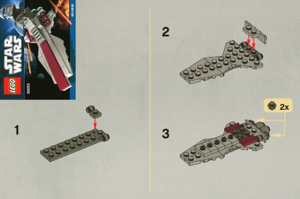 Instrucciones de Construcción - LEGO - 30053 - Republic Attack Cruiser: Page 1