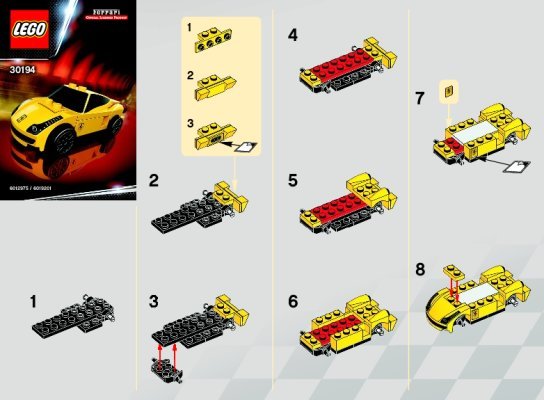 Instrucciones de Construcción - LEGO - 30194 - 458 Italia: Page 1