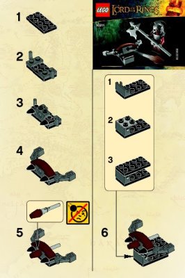 Instrucciones de Construcción - LEGO - 30211 - Uruk Hai with ballista: Page 1