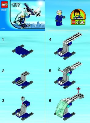 Instrucciones de Construcción - LEGO - 30222 - Police Helicopter: Page 1