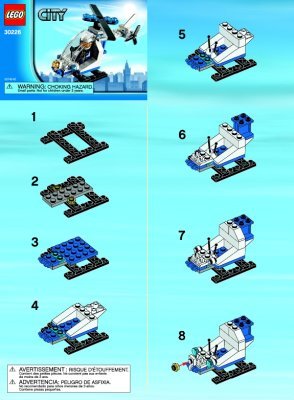 Instrucciones de Construcción - LEGO - 30226 - Police helicopter: Page 1