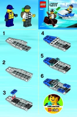 Instrucciones de Construcción - LEGO - 30227 - Police Watercraft: Page 1