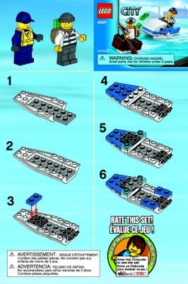 Instrucciones de Construcción - LEGO - 30227 - Police Watercraft: Page 1