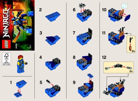 Instrucciones de Construcción - LEGO - 30292 - Jay NanoMech: Page 1