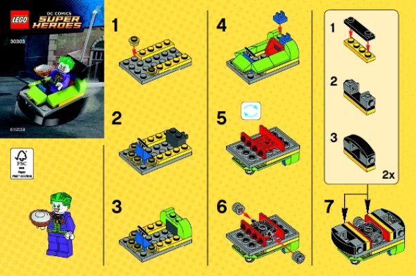 Instrucciones de Construcción - LEGO - 30303 - The Joker Bumper Car: Page 1