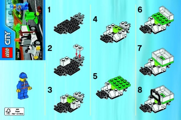 Instrucciones de Construcción - LEGO - 30313 - Garbage Truck: Page 1