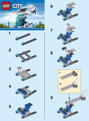 Instrucciones de Construcción - LEGO - 30351 - Police Helicopter: Page 1