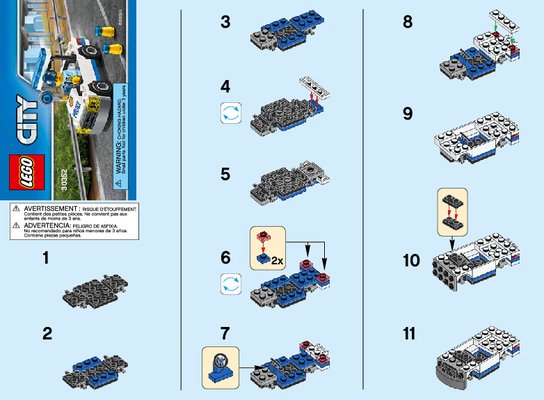 Instrucciones de Construcción - LEGO - City - 30352 - Coche de policía: Page 1