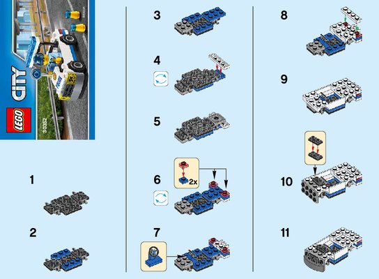 Instrucciones de Construcción - LEGO - City - 30352 - Coche de policía: Page 1