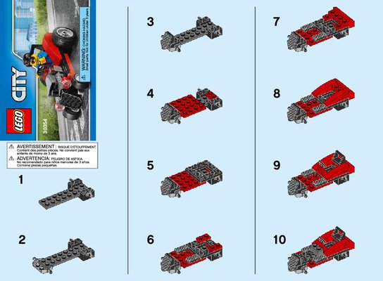 Instrucciones de Construcción - LEGO - 30354 - Hot Rod: Page 1