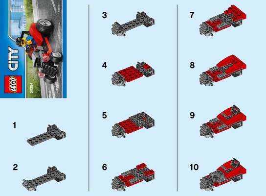 Instrucciones de Construcción - LEGO - 30354 - Hot Rod: Page 1