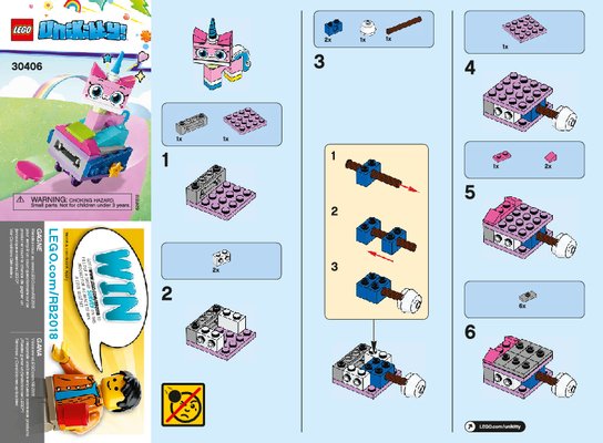 Instrucciones de Construcción - LEGO - 30406 - Unikitty™ Roller Coaster Wagon: Page 1