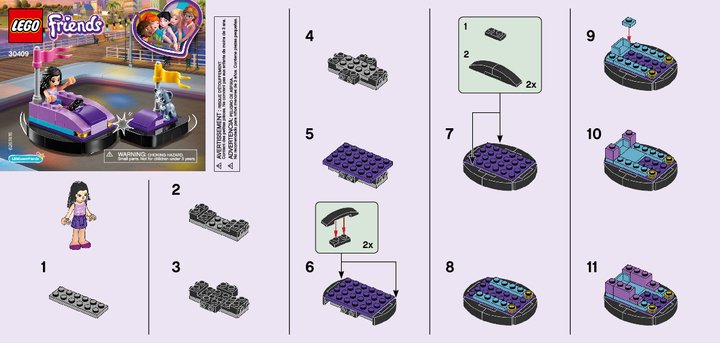 Instrucciones de Construcción - LEGO - 30409 - Emma's Bumper Car: Page 1