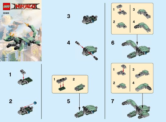 Instrucciones de Construcción - LEGO - 30428 - Green Ninja Mech Dragon Micro Build: Page 1