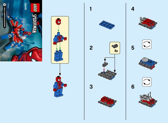 Instrucciones de Construcción - LEGO - 30451 - Spider-Man's Mini Spider Crawler: Page 1