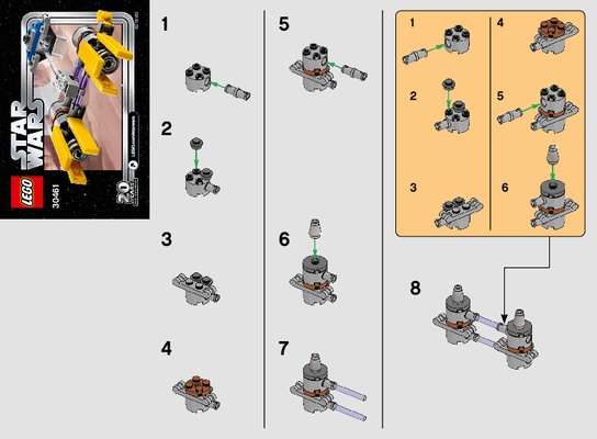 Instrucciones de Construcción - LEGO - 30461 - Podracer™: Page 1