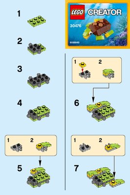 Instrucciones de Construcción - LEGO - 30476 - Happy Turtle: Page 1