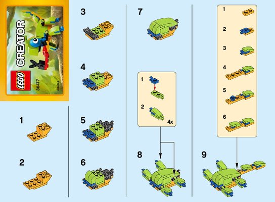 Instrucciones de Construcción - LEGO - 30477 - Colorful Chameleon: Page 1