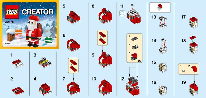 Instrucciones de Construcción - LEGO - 30478 - Jolly Santa: Page 1