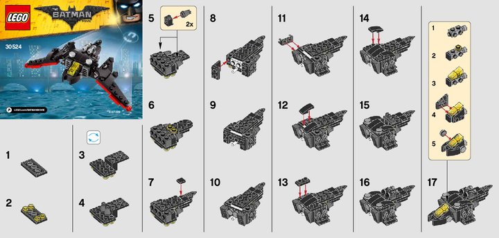 Instrucciones de Construcción - LEGO - 30524 - The Mini Batwing: Page 1