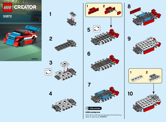 Instrucciones de Construcción - LEGO - 30572 - Race Car: Page 1