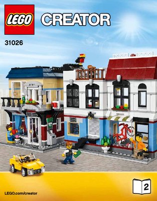 Instrucciones de Construcción - LEGO - Creator - 31026 - Tienda de Bicicletas y Cafetería: Page 1