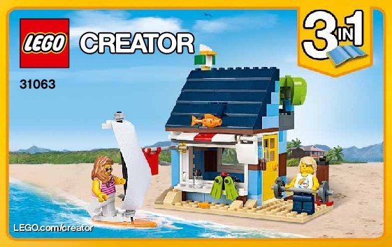 Instrucciones de Construcción - LEGO - Creator - 31063 - Vacaciones en la playa: Page 1