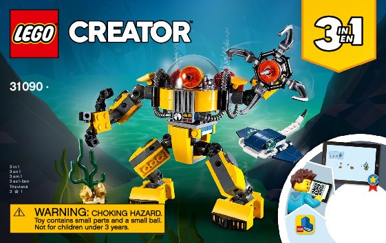 Instrucciones de Construcción - LEGO - 31090 - Underwater Robot: Page 1