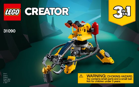 Instrucciones de Construcción - LEGO - 31090 - Underwater Robot: Page 1