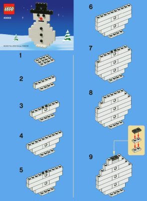 Instrucciones de Construcción - LEGO - 40003 - LEGO Snowman: Page 1