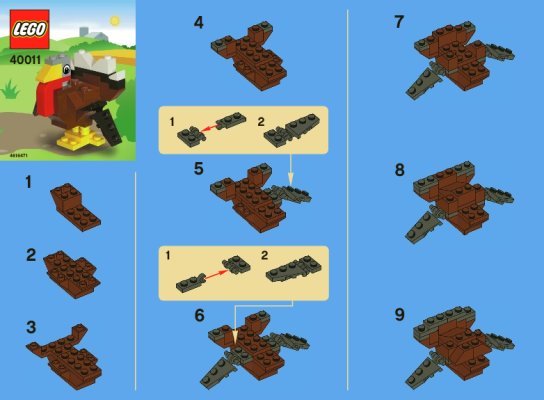 Instrucciones de Construcción - LEGO - 40011 - LEGO Thanksgiving Turkey: Page 1