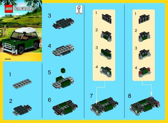 Instrucciones de Construcción - LEGO - 40109 - MINI Cooper: Page 1