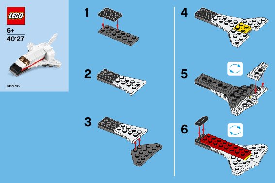 Instrucciones de Construcción - LEGO - 40127 - MMB Feb 2015 Space Shuttle: Page 1