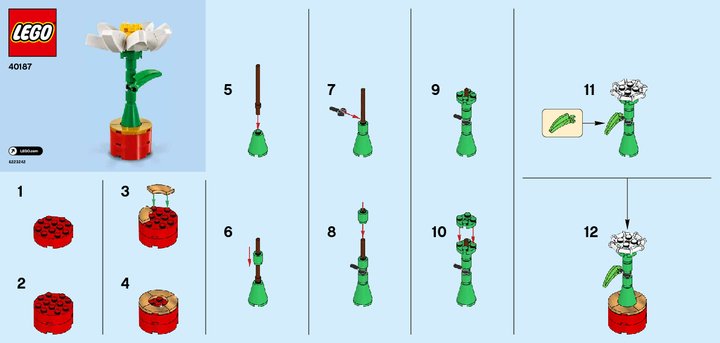 Instrucciones de Construcción - LEGO - 40187 - LEGO® Flower Display: Page 1