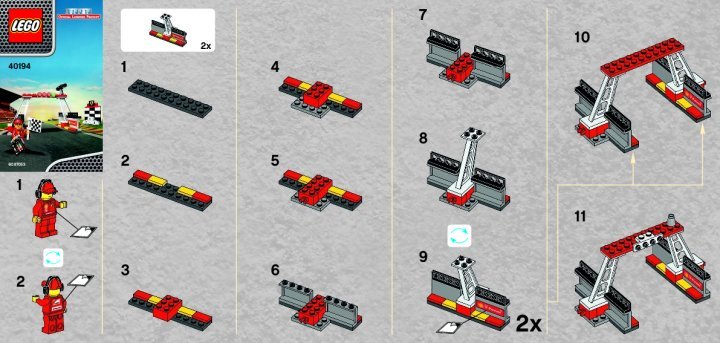 Instrucciones de Construcción - LEGO - 40194 - Finish Line & Podium: Page 1