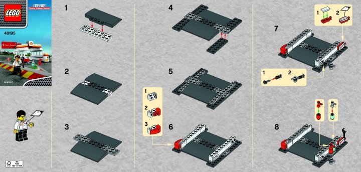 Instrucciones de Construcción - LEGO - 40195 - Shell Station: Page 1