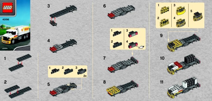 Instrucciones de Construcción - LEGO - 40196 - Shell Tanker: Page 1