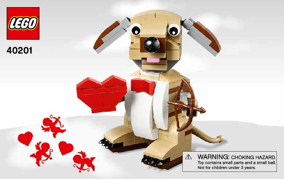 Instrucciones de Construcción - LEGO - 40201 - Perro de San Valentín: Page 1