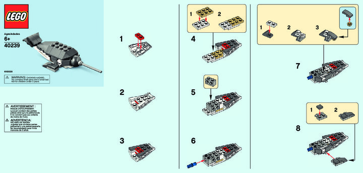 Instrucciones de Construcción - LEGO - 40239 - MMB Jan 2017 Narwhal: Page 1