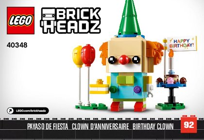 Instrucciones de Construcción - LEGO - 40348 - Birthday Clown: Page 1