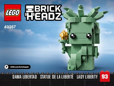 Instrucciones de Construcción - LEGO - 40367 - Lady Liberty: Page 1