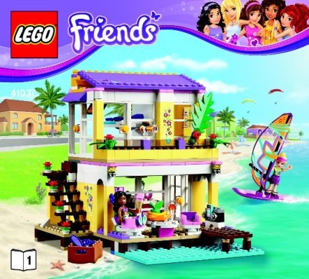 Instrucciones de Construcción - LEGO - Friends - 41037 - La Casa de la Playa de Stephanie: Page 1