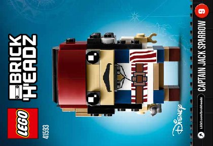 Instrucciones de Construcción - LEGO - BrickHeadz - 41593 - Capitán Jack Sparrow: Page 1